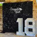 COKAOBE Black Shimmer Wall Backdrop, 24PCS Square Sequin Shimmer Backdrop Panel, Photo Backdrops for Birthday, Anniversary, Wedding, Graduation & Bachelorette Party Decoration