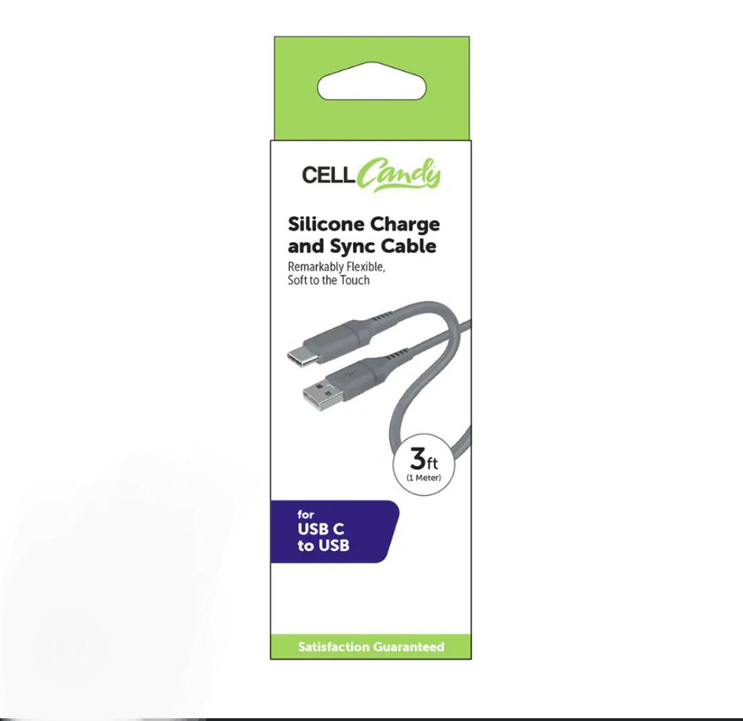 CELLCandy USB-C Silicone Charge & Sync Cable 3ft