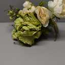 FiveSeasonStuff Artificial Peony Bouquets, 2 Cream Beige & Moss Green Silk Flower Bundles for Wedding Centerpieces & Home Decor  Vintage Peonies