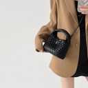 JINMANXUE Fashion Mini Handbag For Women, Woven Tote Bucket Composite Bag Knitting Chain Bags, Crossbody Shoulder Purses