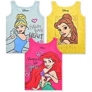 Disney Princess Cinderella Belle and Ariel Girls 2 Pack Tank Top for Toddler and Little Kids2T