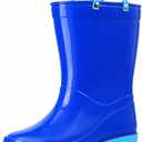 Puddle Play Toddler and Kids Waterproof PVC Rain Boots with Easy-On Handles  Lightweight Slip-Resistant Outdoor Boots for Boys and Girls (4 Little Kid)