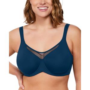 HSIA Minimizer Bras for Women Plus Size, Full Coverage Coolcomfort T Shirt Unlined Bra with Underwire for Heavy Breast, Oceana Blue 34C (Blue)