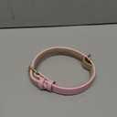 WHIPPY Leather Dog Collar for Small Medium Large Dog Adjustable Soft Breathable Leather Padded Puppy Collar with Alloy Buckle Heavy Duty Waterproof Classic Dog Pet Collar,Pink,S (S:15" - 19")