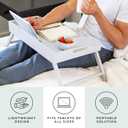 ROSSIE HOME Wood Bed Tray with Phone Holder, Extra Large Lap Desk for Laptops up to 17.3 Inches Gray Style No. 78105