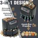 USD Coin Counter Machine with LCD Display,Coin Sorter and Wrapper Machine,Sorts 1￠5￠10￠25￠$1 up to 300 Coins/min,2000-coin Capacity,Business Grade,5 Bins&5 Tubes,Automatic Wrapper (Matte Black)