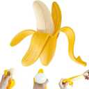 Bananas Fruit Squeeze Toys, Banana Squishies for Stress Relief Stress, Stretchy Fidget Toys for Fun Easter Basket Stuffer Gift Birthday Party