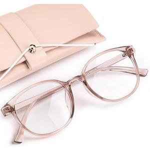 miyya Blue Light Blocking Glasses Women, Fashion Round Transparent Anti Blue Light Glasses with Anti Eyestrain & UV Glare