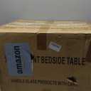 Modern Narrow Nightstand, Slim Skinny White Nightstand with 2 Drawers for Bedroom,Small End/Bedside Table, Textured Faux Leather & Marble-Patterned Synthetic Top