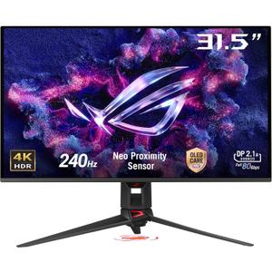 ASUS ROG Swift 32 4K OLED Gaming Monitor (PG32UCDMR) 4K (3840 x 2160), QD-OLED, 240Hz, 0.03ms, G-SYNC Compatible, 99% DCI-P3, USB-C 90W, DisplayWidget, DisplayPort 2.1