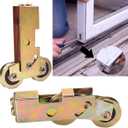 2 Pack Sliding Patio Door 1-1/4 Inch Tandem Roller Assembly, Steel Ball Wheel Bearing Rear Adjustable Sliding Door Wheel Replacement for Sliding Glass Door Screen Door Gate Window - 4 Srews Included
