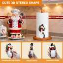 Christmas Paper Towel Holder - Snowman Winter Xmas Kitchen Countertop Bathroom Decor - Xmas Gifts for Women, 3D Cute Decorations