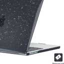 EooCoo Case Compatible with MacBook Air 13 inch M5 2026-2022 Release M4 M3 M2 A3449 A3240 A3113 A2681, Glitter Hard Shell&Keyboard Skin Cover&Screen Protector for Mac Air 13.6 inch, Sparkly Black