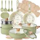CAROTE 25pcs Ceramic Cookware Sets, Nonstick Pots and Pans Set Non Toxic, 25 Piece
