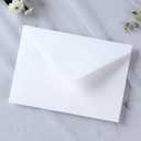 PONATIA 50 PCS/Pack A7 Envelopes, 5.25 x 7.25'' White Envelope, Perfect for 5 x 7 Wedding Invitation Cards, Christmas Gift Cards Envelopes, Acrylic Invitations, Photos
