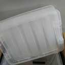 IRIS USA 32 Qt Stackable Plastic Storage Bins with Lids, 6 Pack - BPA-Free, Made in USA - See-Through Organizing Solution, Latches, Durable Nestable Containers, Secure Pull Handle - Clear