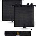 EcoNour Window Shades for Car Baby (2 Pack) | Retractable car Window Shade for Baby for Sun Protection for Kids, Passengers & Pets in The Back Seat | Car Window Covers for Trucks | (20x22)