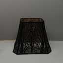 Etched Forest   Rectangle Lamp Shade Fitter Floor Lamp Shade, ALUCSET Large Metal Lampshade for Living Room Bedroom Top Diameter 8" Bottom Diameter 13.9" Height 11" (Black/Gold)