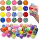 30 Pack Round Squishy Balls - Bulk Stress Balls for Anxiety & Kids, Filled with Foam Particles | Squishy Squeeze Toys for Stress Relief, Sticky Balls for Ceiling, Fidgets for Classroom