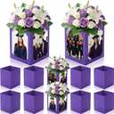 Spiareal 6 Pcs Graduation Box Centerpieces for Table 6/7 Inch Photo Frame Display Congrats Grad Party Favor Gift Picture Table Box Photo Props Frame for Graduation Decoration(Purple)