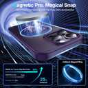 360Rotatable Magnetic Ring for iPhone 14 Pro Max Case Compatible with MagSafe [Non-slip Texture Edge][Built-in Kickstand][Military Shockproof]Translucent Matte Soft Silicone Bumper Slim,Purple