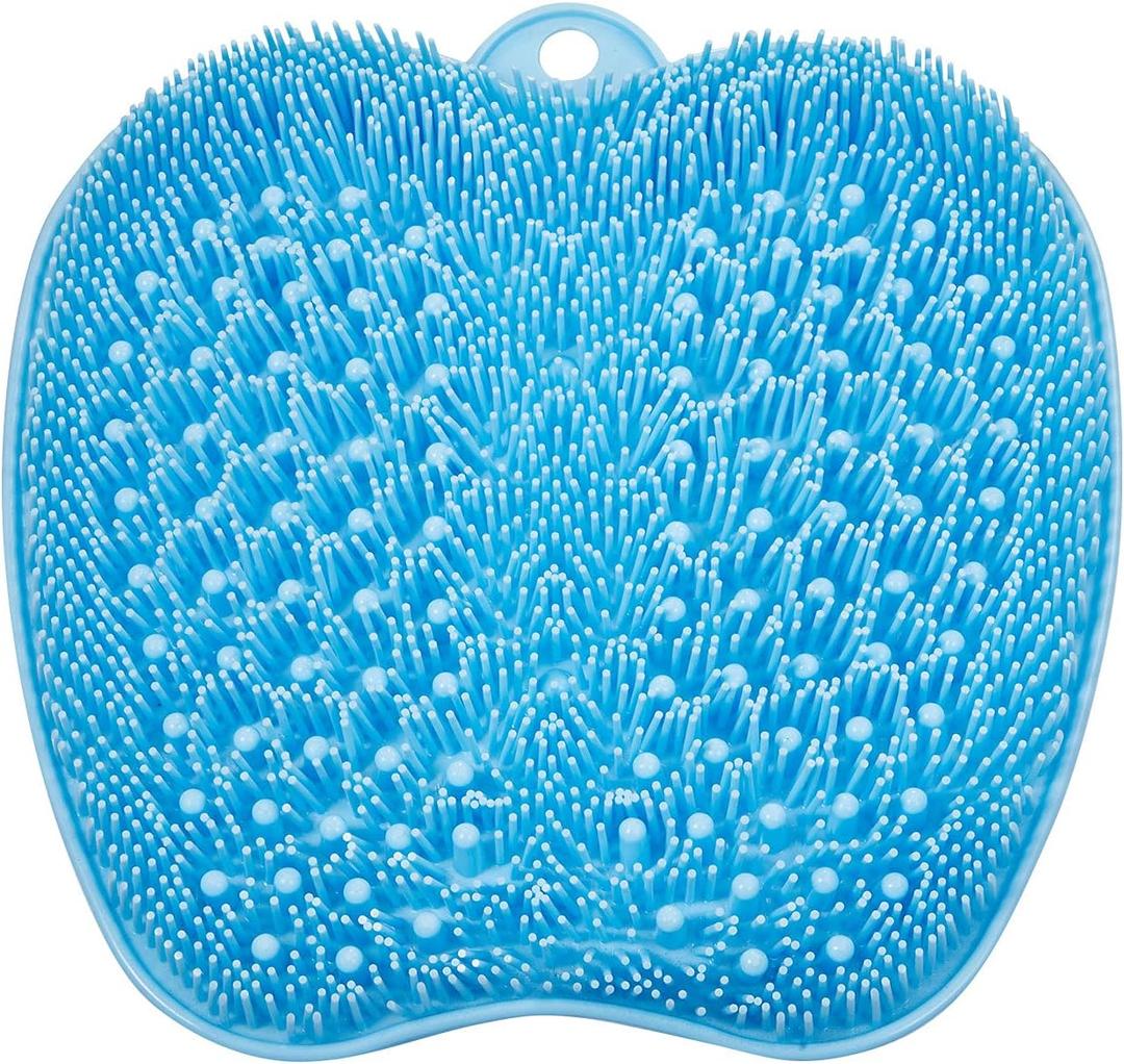 BESKAR Larger Foot Scrubber Mat with Non-Slip Suction Cups- Cleans, Smooths, Exfoliates & Massages Without Bending, Circulation & Soothes Tired Feet, Great for Shower or Bathtub (Blue)