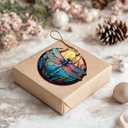 10 x Dragonfly Ornaments, 2D Flat Printed Christmas Ornaments Dragonfly Decor for Home, Dragonfly Christmas Tree Ornaments, Round Dragonfly Ornaments for Dragonfly Lover 3.5 Inches