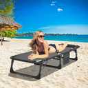 DoCred Heavy Duty Chaise Lounge Chair, Adjustable 5-Position Folding Chaise Lounge Chairs for Outside, Portable Lay Flat Beach Lounge Chair for Outdoor Sunbathing Beach Pool Lawn Camping