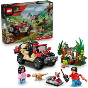 LEGO Jurassic World Raptor Off-Road Escape Dinosaur Toy - Building Playset with Dinosaur Action Figures, Jurassic World Toy for Boys & Girls, Ages 6+ - Gift Idea for Birthdays - 76972