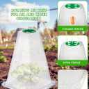 20 Pack Garden Cloches for Plants,9.4" H X 7.8" D Reusable Bell Plant Protector with 40 Ground Stakes and Rotary Vent Cover,Plant Covers Freeze Protection from Animals Snails Birds Chickens (White)