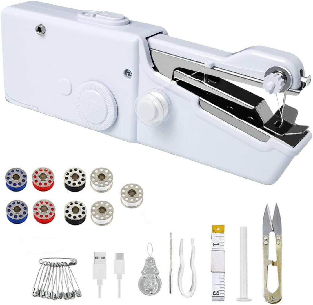 Handheld Sewing Machine, Mini Hand Sewing Machine Portable for Beginners with Charging, Easy To Use, Suitable for Sewing Clothes, Family Travel, DIY
