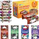 Valentines Day Gifts for Kids - 28 Pack Finger Skateboards with Valentines Greeting Cards for Kids Classroom, Kid Valentines Exchange Gifts Ideas Preschool Valentine Gifts Favors