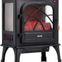 VEVOR 25.5inch Freestanding Fireplaces, 1500W 5120BTU Portable Electric Fireplace Stove Heater, with Overheating Protection,Adjustable Flames,Timer, Remote,for Living Room,Bedroom,Black