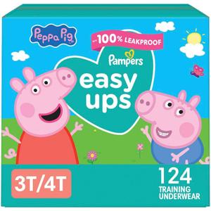 Pampers Training Pants - Easy Ups Girls & Boys - Size 3T-4T, 124 Count, Peppa Pig Potty Underwear (Packaging May Vary)