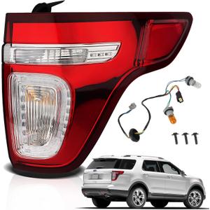 Tail Lights Compatible with 2011 2012 2013 2014 2015 Ford Explorer Rear Brake Lamp Assembly With Wire Harness and Bulbs Replace BB5Z13404C BB5Z13404D (2011-2015 Ford Explorer, Right Passenger Side)