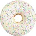 1 Pc 10 inches Fake Donut Artificial Doughnut for Decoration Realistic Fake Food for Display Faux Dessert Party Decorations Photography Props (White)