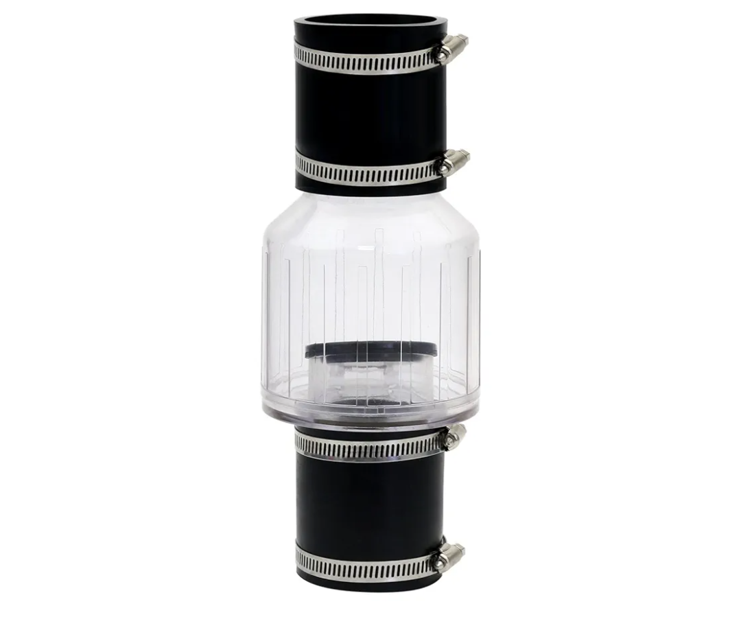 Sump Pump Check Valve 1 1/2 inch, Silent Check Valve Spring-Loaded Flapper, Includes Steel Clamps Fit 1-1/2″ Pipe,with Buna-N Couplings