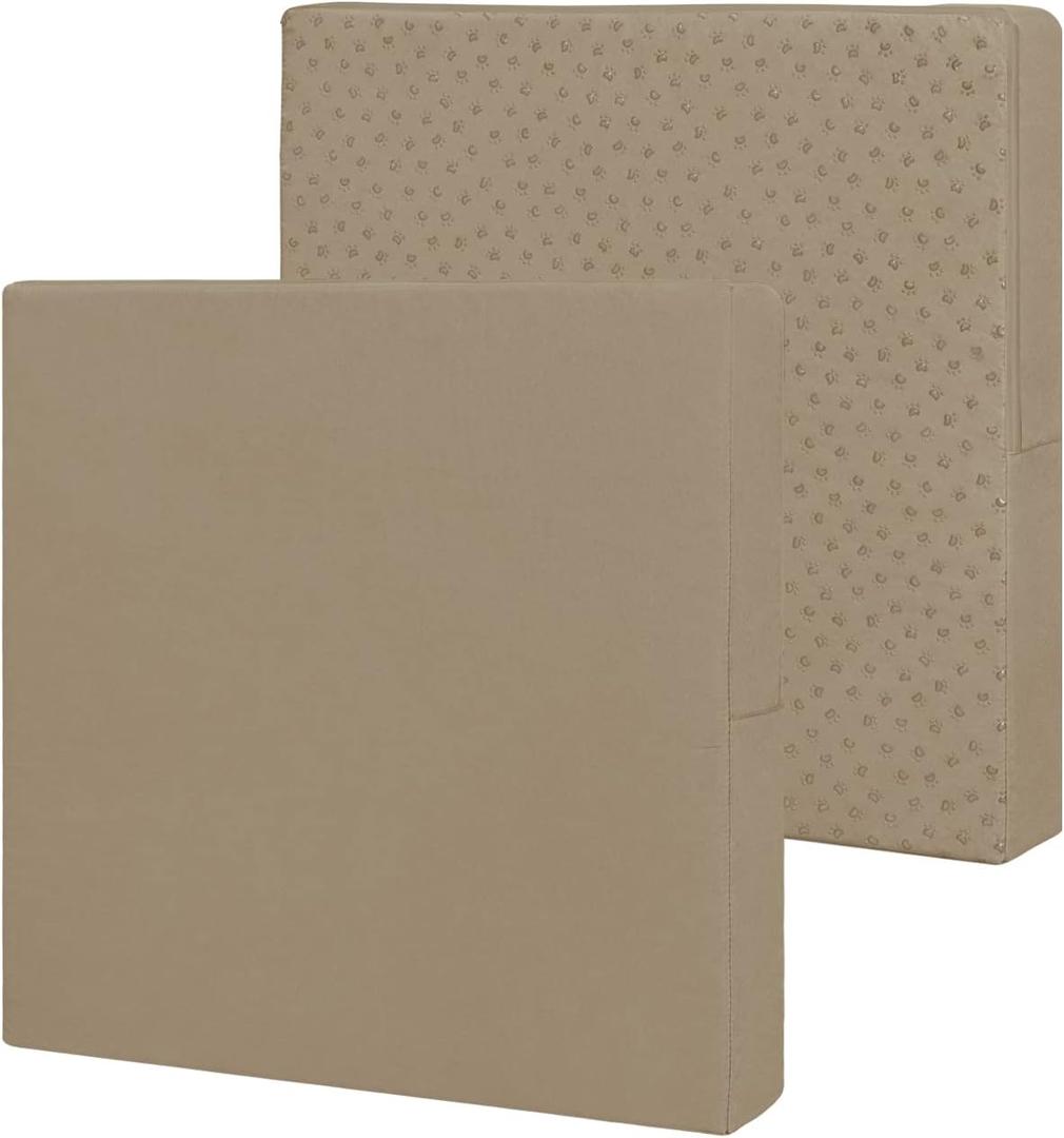 Easy-Going Waterproof Patio Cushion Covers 27x25x5 inch 2 Pack Replacement Non-Slip Outdoor Seat Cushion Slipcover with Zipper. Camel