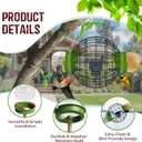 LONA Squirrel Proof Bird Feeding Cage for Outdoors - All-Weather Metal Caged Bird Feeders with Peanut Butter Jar Holder, Chew-Proof Feeding Cage for Small Birds (Round Cage, 2 Feeding Units)