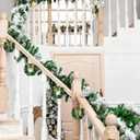 Syhood 12 Pcs Mini Christmas Wreaths for Cabinets with Gold Bells Small Kitchen Xmas Decor Christmas Cabinet Wreaths Ornament for Kitchen Chair Fireplace Farmhouse Home Decor(3.15 Inch,Green Bowknot)