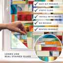 Artscape Montage | Privacy Window Film with Vibrant Colored Pattern | Non-Adhesive & UV Protection | Easy to Apply & Removable | 24 x 36 Inches | Made in USA
