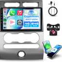 Rimoody 4G+64G Android Car Stereo Radio for Ford Expedition 2007-2014 (Manual A/C) with Wireless Carplay Android Auto, 9'' Touchscreen Head Unit GPS Bluetooth 5G-WiFi FM/RDS EQ-32 Backup Camera SWC