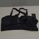 Plus Size Bikini Swimsuit Top - Women Bandeau Swim Top Lace Up Bathing Suit Bra for Large Bust Swimwear (Black, L)