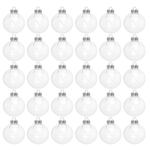 FUNSUEI 30 PCS 3.15 Inch Clear Plastic Christmas Ornaments Balls for Crafts Fillable, Fillable Christmas Ornaments Balls, Halloween, Birthday, Wedding, Craft Decor