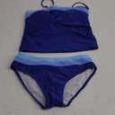 NAPU Girls Swimsuit Color Block Tankini Swimsuit Quick Dry 2 Piece Bathing Suit for Girls 9-16 Years Teens Swimwear Summer
