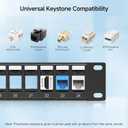 Cable Matters Rackmount or Wall Mount 1U 24 Port Keystone Patch Panel with Cable Management and Support Bar, 19-inch Blank Patch Panel for Keystone Jacks