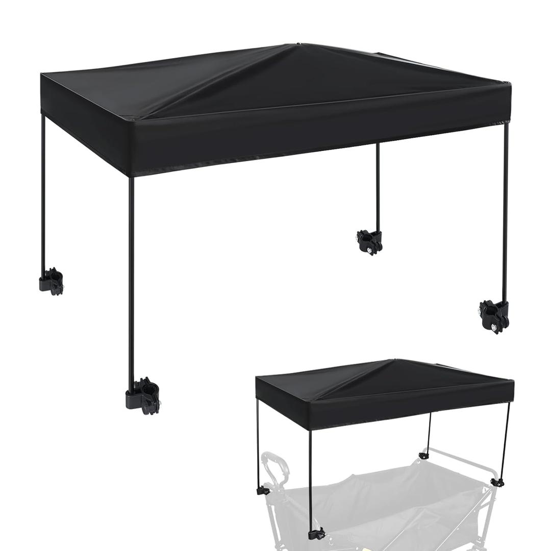 Universal model Wagon Canopy Cover Garden Push Awning Portable Outdoor Stroller Accessories Awning for Garden Wagon, Shopping, Camping (Suitable for Folded, Gathering Folded Wagon)17.3*30 inches