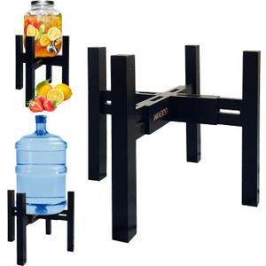 Adjustable Drink Dispenser Holder - Stand for 6-11" Dispenser, Fits 1-3 Gallon Glass Water Jar, Black