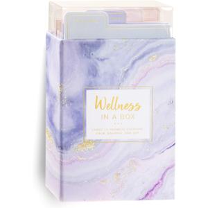 Eccolo Wellness in a Box, 60 Encouragement Cards, Health and Wellness Cards with 4 Tabbed Dividers for Self-Care, Mindfulness, Sleep & Intuition, Card Box with Guided Cards (4.6-x-7-x-1.1 Inches)