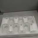 Glasses Set of 6, 12oz Clear Red/White Glasses, Long Stem Glasses for Party, Wedding and Home